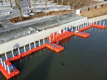 Cầu phao nổi nội khu tại Khu đô thị sinh thái T&T Long Hậu